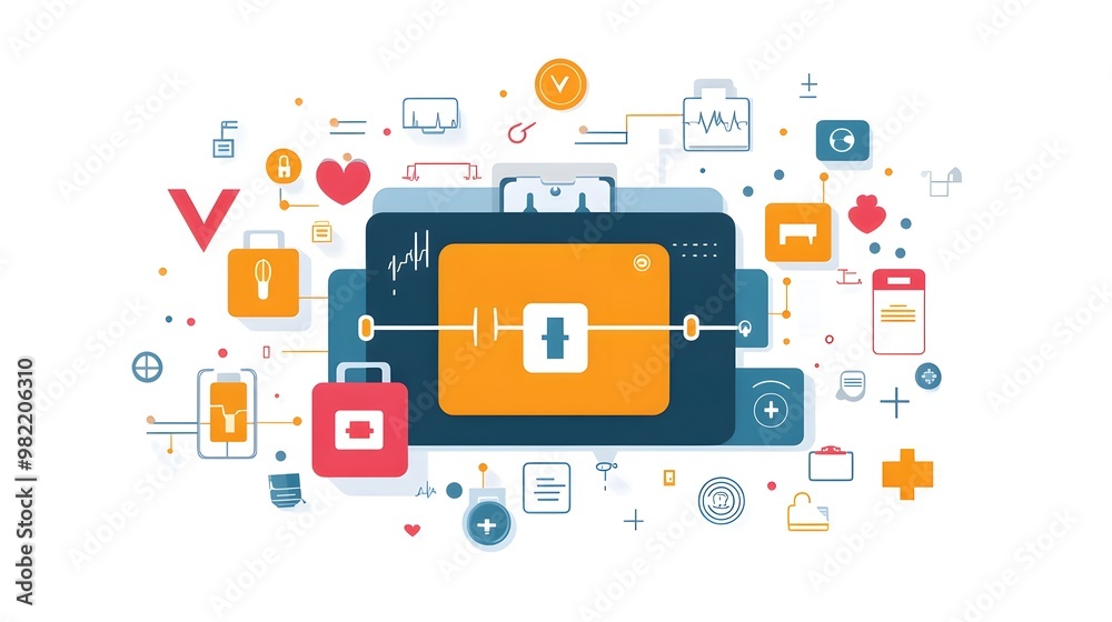 Abstract Medical Healthcare Technology Illustration