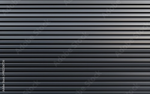 Close-up of a steel garage door with bold horizontal ridges, highlighting strength and durability, industrial aesthetics concept