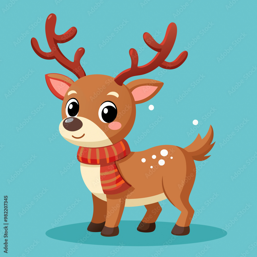 Reindeer Running Silhouette for Holiday Cards and Flyers | Christmas Icon Design for Billboards, VFX, and T-Shirt Printing