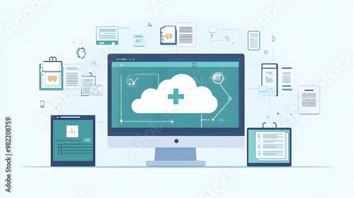 Wallpaper Mural Cloud Computing Healthcare Data Storage Technology Torontodigital.ca