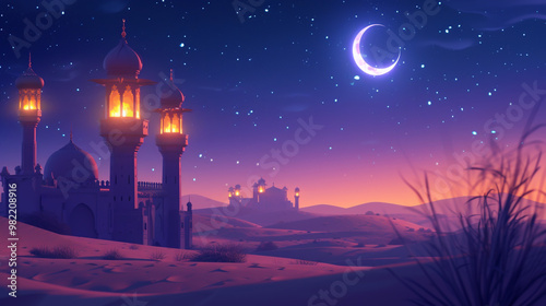 Wallpaper animation for Ramadan, Arabic, Muslim photo