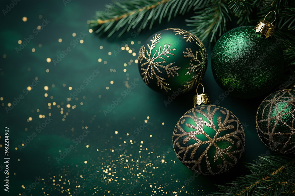 Festive christmas mockup with tinsel. Blank xmas template with New Year decorations, empty space. Celebration card. Top view.. postcard, design Festive christmas mockup with tinsel. Blank xmas template with New Year decorations, empty space. Celebration card. Top view.. postcard, design