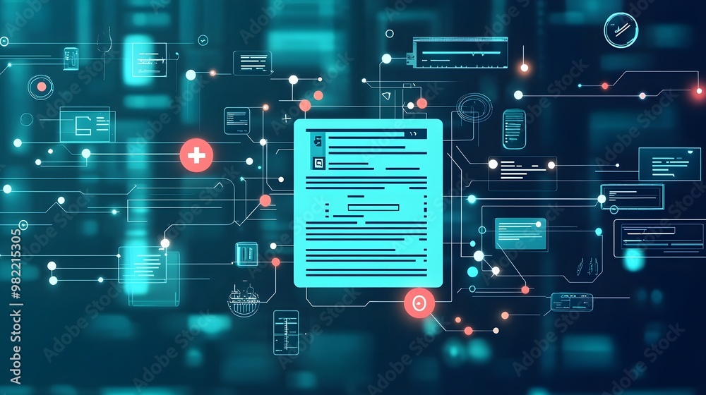 Digital Data Network, Blue And White Interfaces