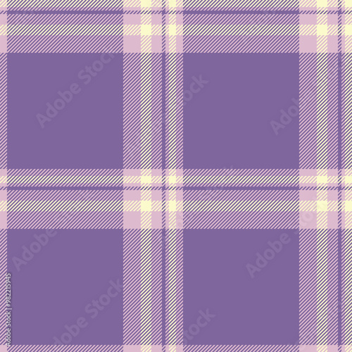 Creation vector fabric seamless, floor pattern textile check. Delicate tartan background texture plaid in violet and light colors.