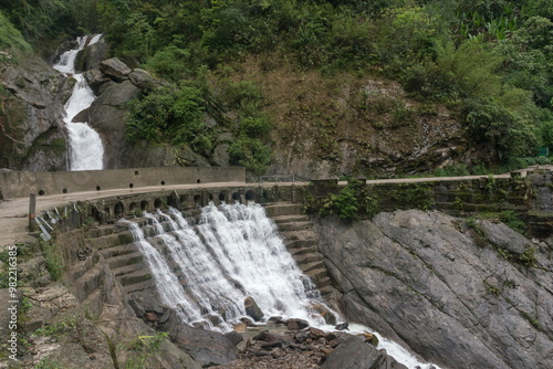 Big waterfall on Gangtok Lachun road, Sikkim, India photo