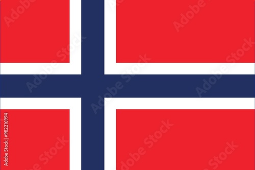 Norway flag, official colors and proportion correctly. National Norway flag. Vector illustration. Illustration of Norway flag. Norwegian flag
