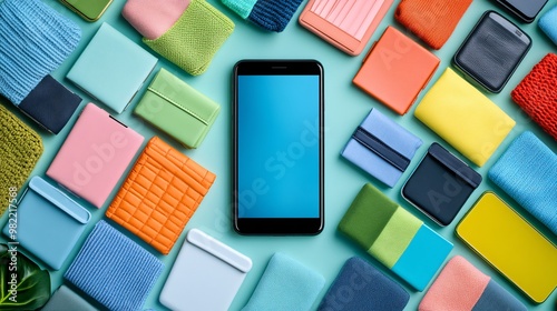 A phone screen filled with dynamic pop-up discounts, covering featured items in an online shopping app. The vibrant pop-ups emphasize the thrill of chasing last-minute deals during the end-of-season