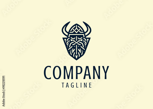 Vector illustration of Viking Logo Design