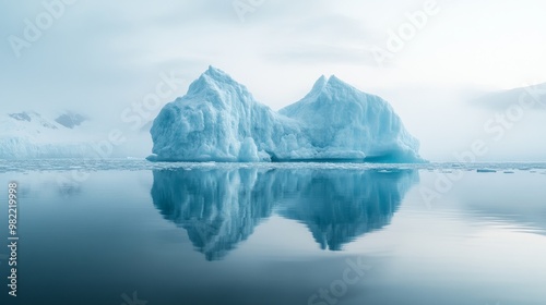 A Large Iceberg Floating in a Calm Arctic Sea