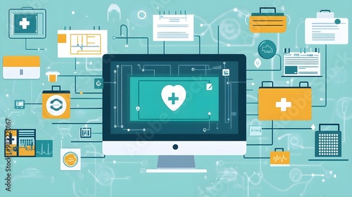 Digital Healthcare Technology, Medical Network, Connected System