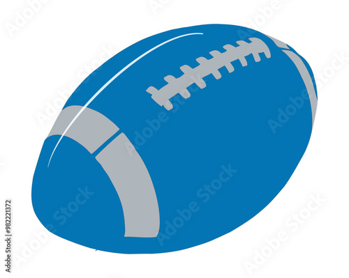 The Duke - Ball Football- silver and blue - sport vector graphics - art illustration - multicolor - 3d -	