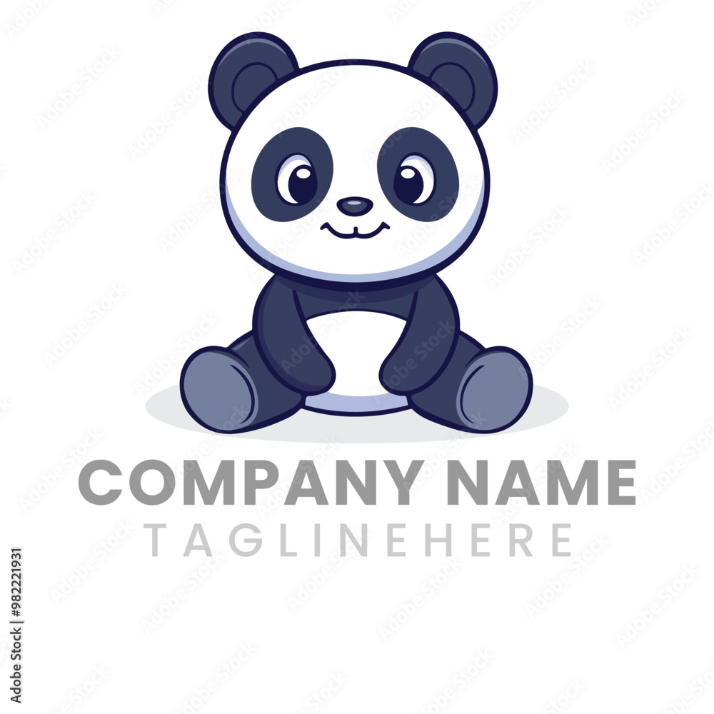 illustration of a cute and smiling panda sitting illustration of a cute and smiling panda sitting