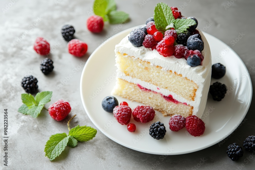 Strawberry cheesecake close-up made with Ai generative technology. Beautiful simple AI generated image