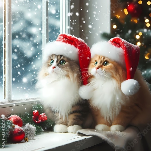 Cats in Christmas Hats