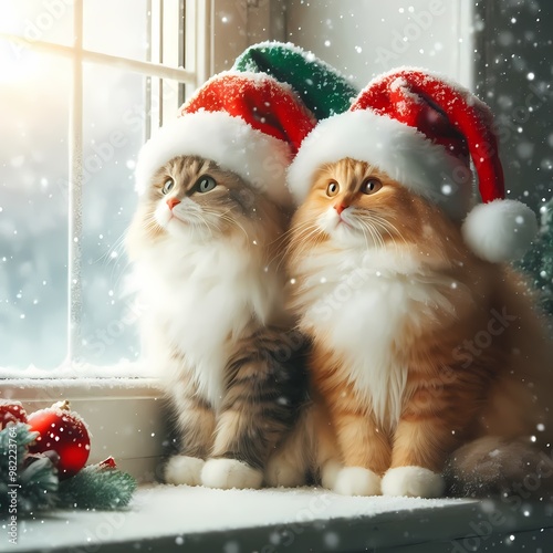 Cats in Christmas Hats