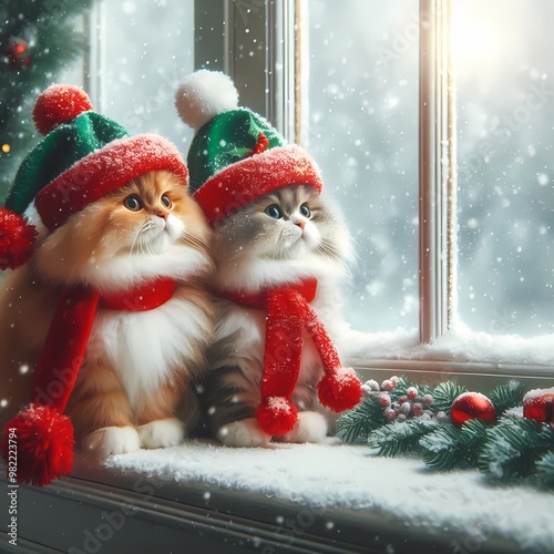 Cats in Christmas Hats
