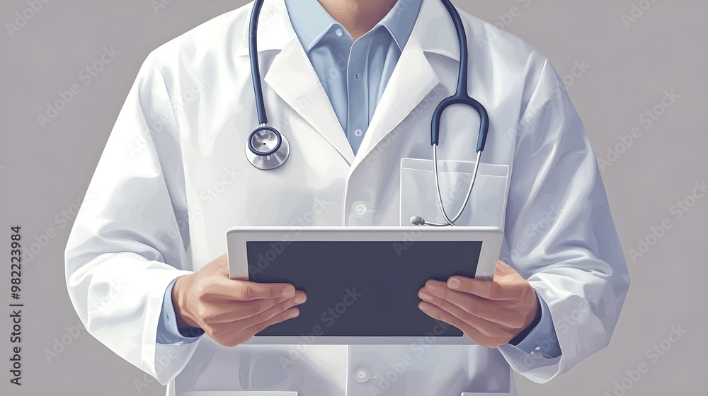 Doctor Holding Tablet, Healthcare Professional, Medical Technology Doctor Holding Tablet, Healthcare Professional, Medical Technology