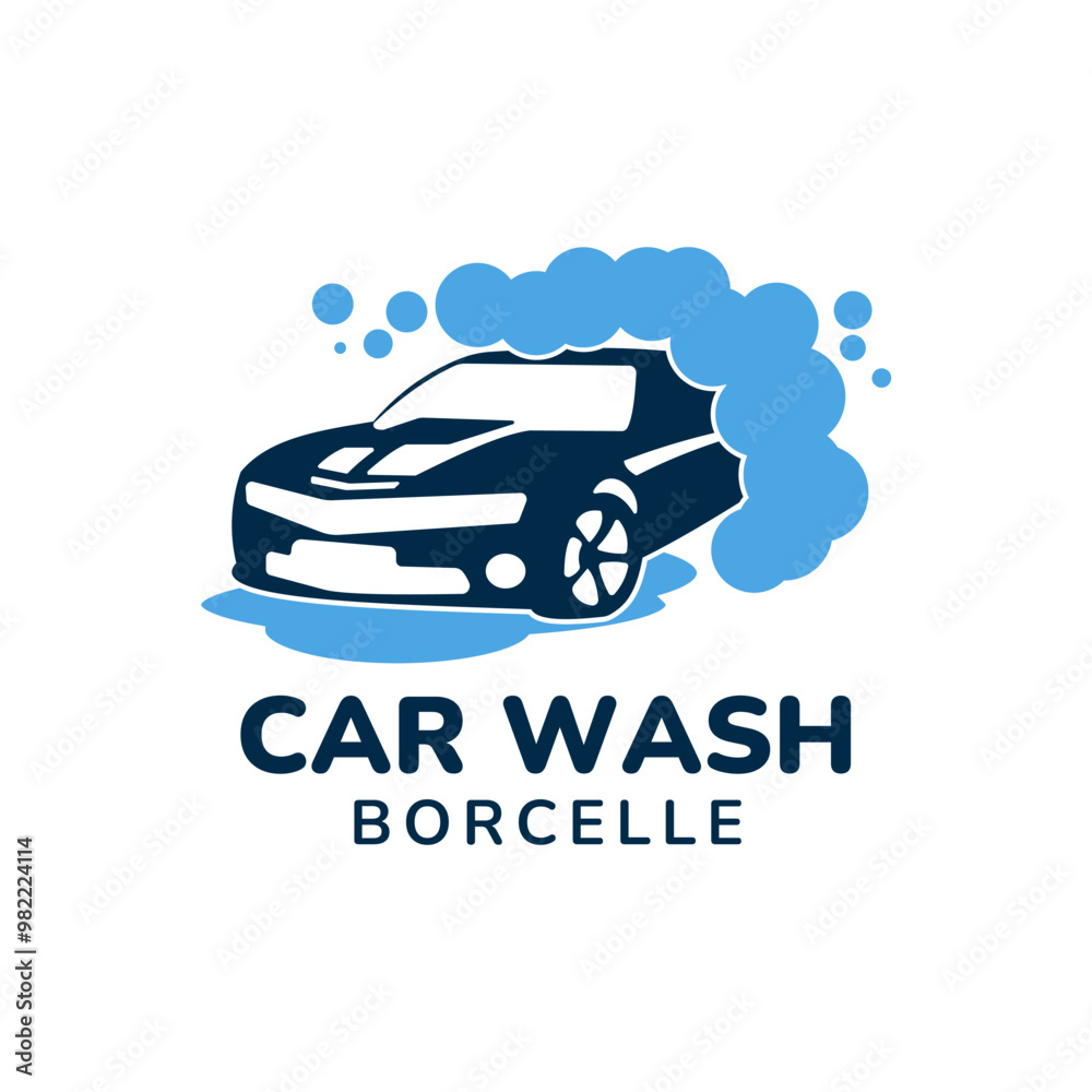 Blue Modern Car Wash Logo Design Blue Modern Car Wash Logo Design