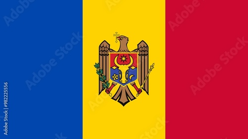 Free Download Sovereign state flag of country of Moldova in official colors. Moldova flag
 - GFXLoad