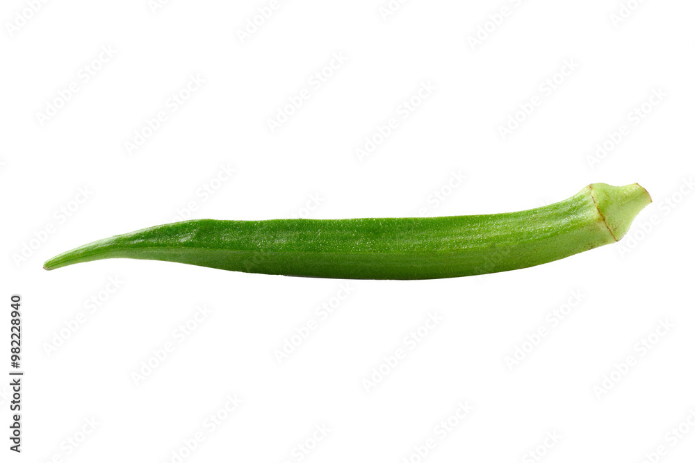 Fresh green okra on transparent background Fresh green okra on transparent background