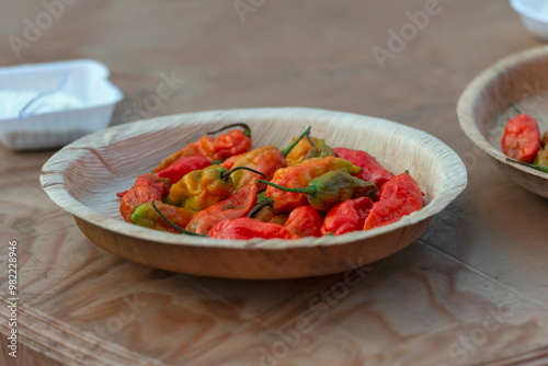 Naga Chilli, It is one of the hottest known chilli peppers. Satakha village, Nagaland, India photo