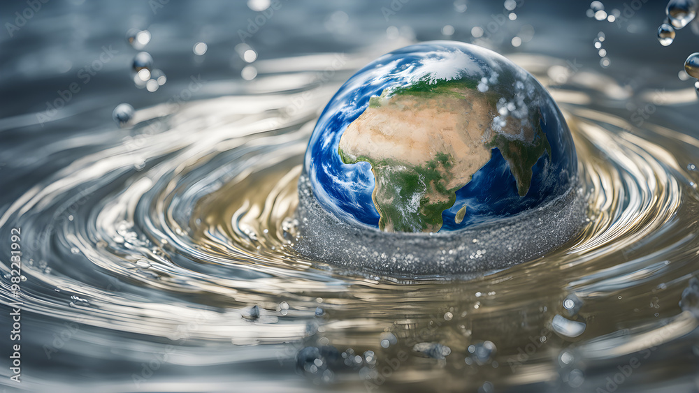 Global Flood Disaster Doomsday Concept Global Flood Disaster Doomsday Concept