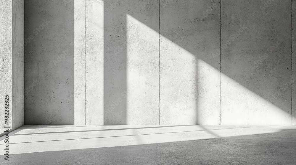 Empty Concrete Room with Sunbeams and a Floor Empty Concrete Room with Sunbeams and a Floor