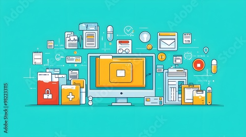 Medical Data Management System Illustration