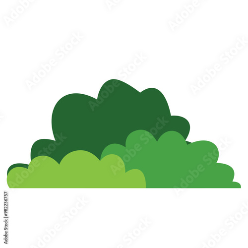 Green bush on white background. Vector illustration