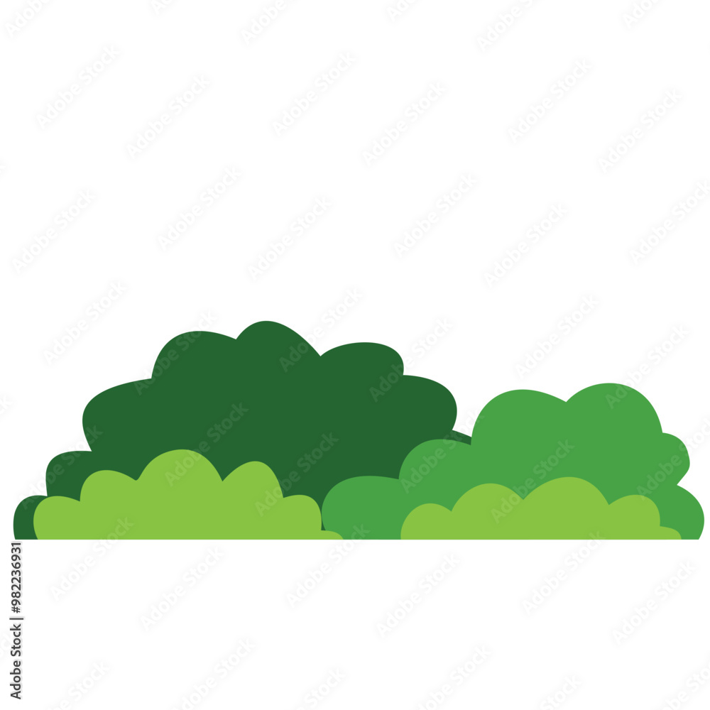 Green bush on white background. Vector illustration Green bush on white background. Vector illustration