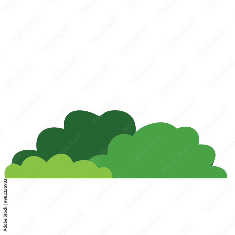 Green bush on white background. Vector illustration Green bush on white background. Vector illustration