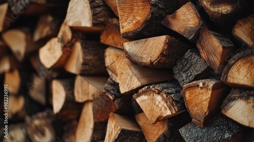 Close-up of a woodpile