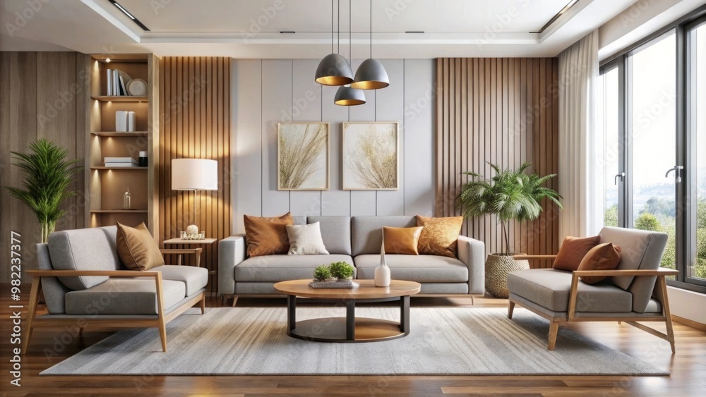 stunning minimalist living room with a beautiful interior design. stunning minimalist living room with a beautiful interior design.