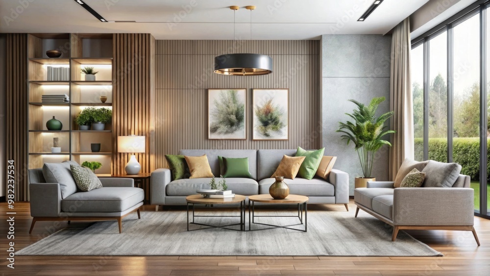 stunning minimalist living room with a beautiful interior design. stunning minimalist living room with a beautiful interior design.