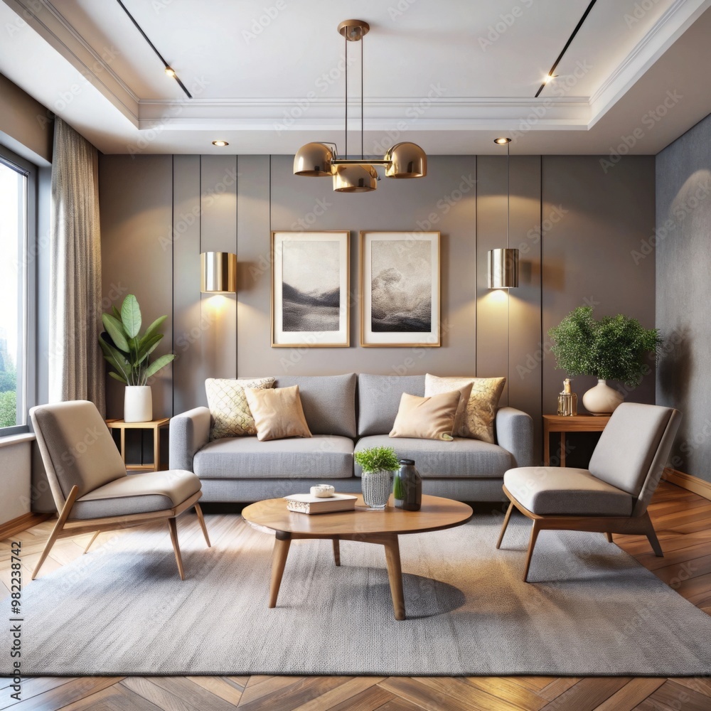 Fototapeta premium stunning minimalist living room with a beautiful interior design.