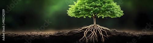 Tree with Visible Roots Ill...