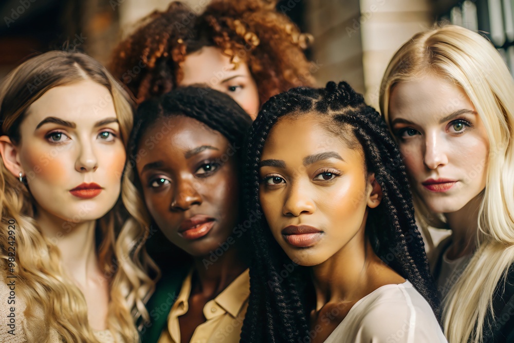 Obraz premium female, person, lifestyle, young, african, friendship, beauty, women, portrait, together, american, adult