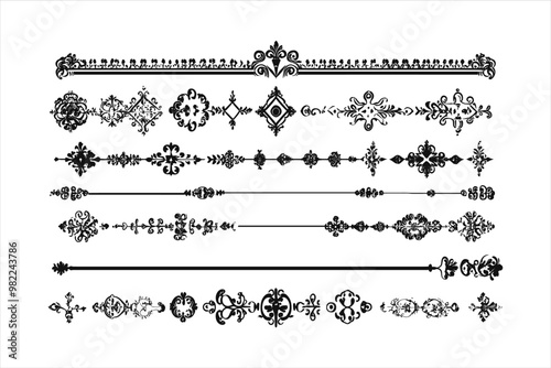 Wallpaper Mural Black Vector Borders Decorative Torontodigital.ca