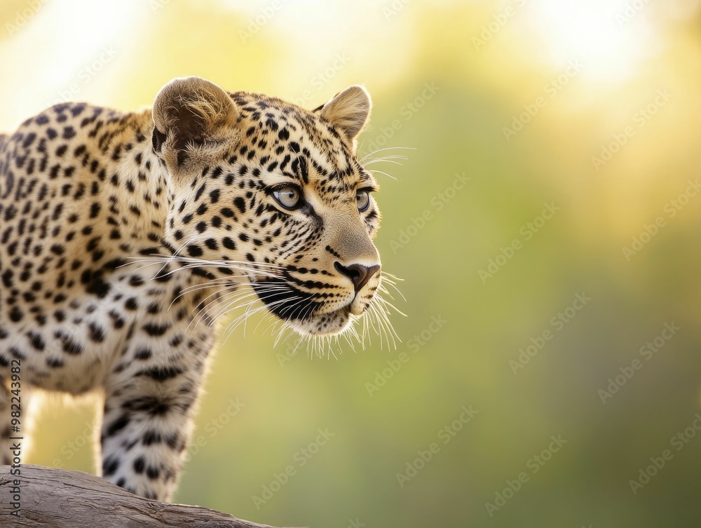 Obraz premium Intense Gaze of a Leopard in Its Natural Habitat, Capturing the Wild Beauty and Intrigue of Natures Most Elusive Big Cats