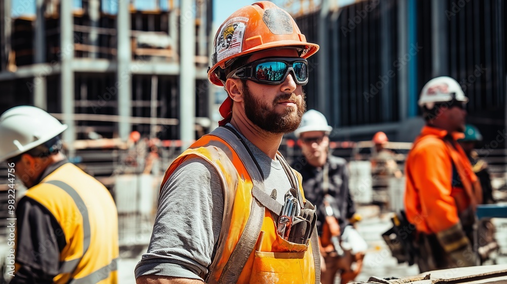 workers various nationalities and genders working together at construction site showcasing inclusive and tolerant work environment workers various nationalities and genders working together at construction site showcasing inclusive and tolerant work environment