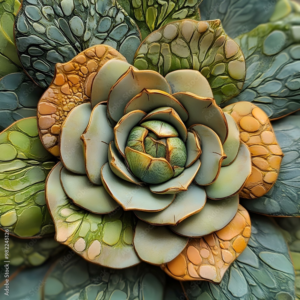 Fototapeta premium Intricate Green Succulent with Unique Texture Details