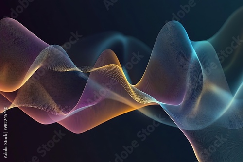 An engaging abstract background with fluid musical waveforms and harmonious color blends that visually interpret the rhythm and movement of sound photo