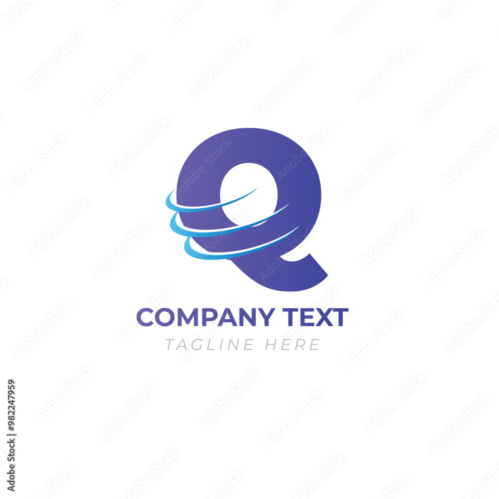 Obraz premium Q Shaped network business blue Unique and Memorable Logo for business