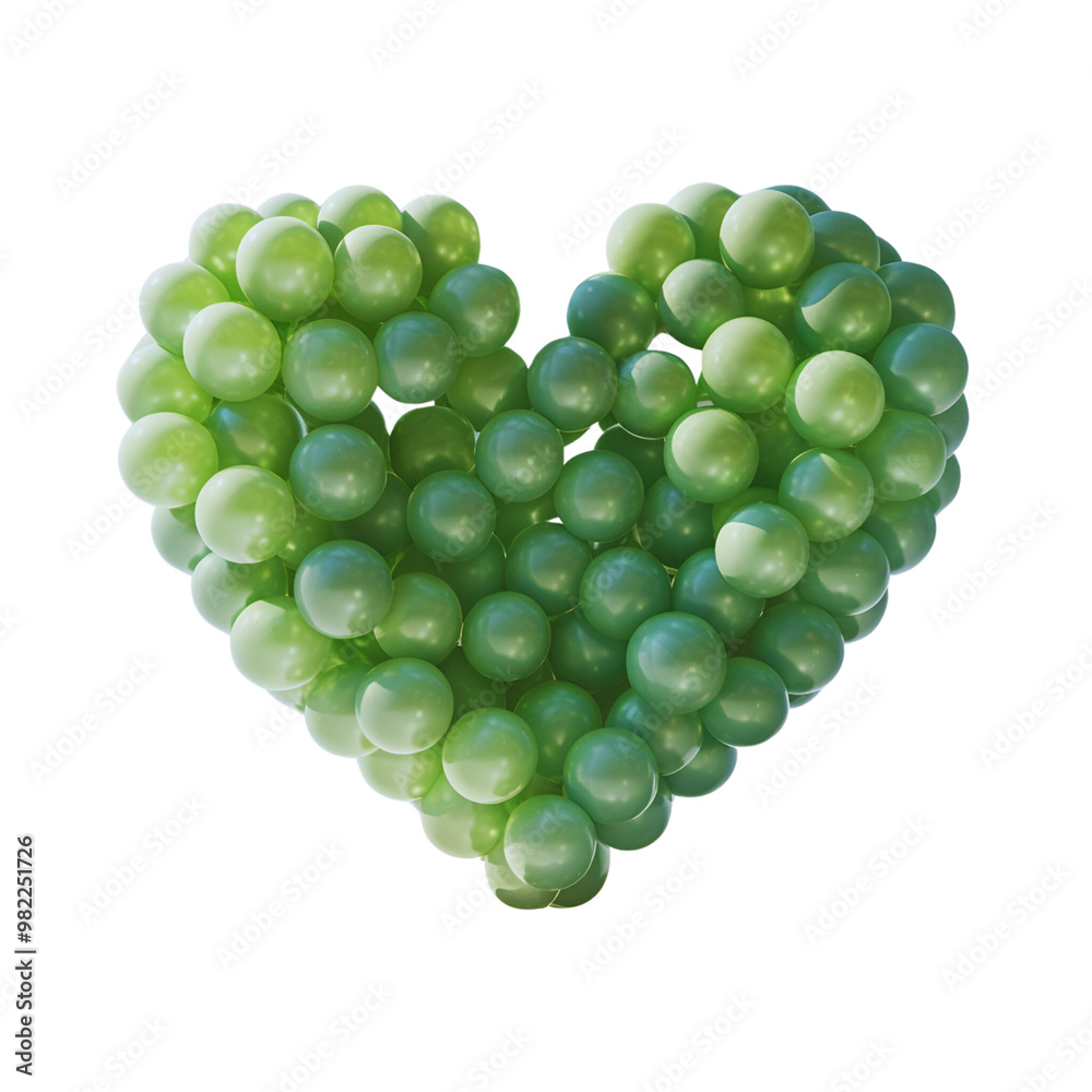 Green balloons heart shape illustration. Green balloons heart shape illustration.