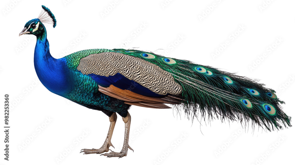 Obraz premium Peacock on a white transparent background