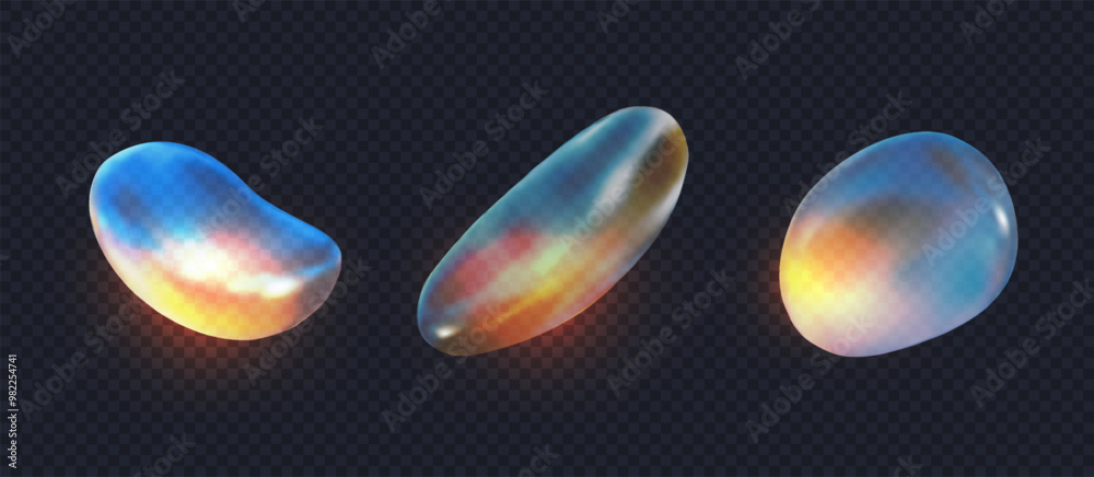 Obraz premium 3D abstract glass liquid form. Render of transparent liquid object. 3d vector illustration