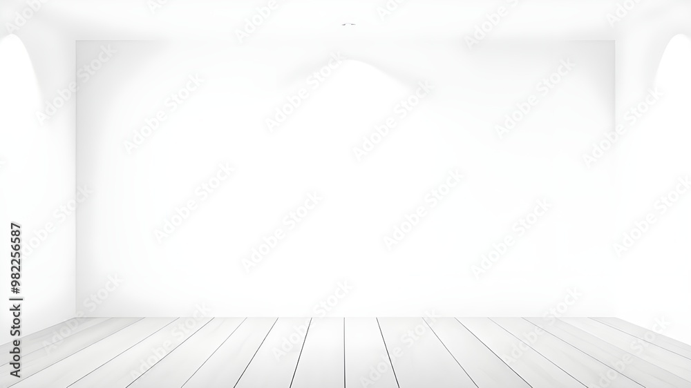 Bright empty white room with clean wooden floor Bright empty white room with clean wooden floor