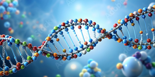 Molecule of mRNA depicted in a , mRNA, genetic code, DNA, transfer, translation photo