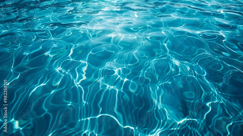 Tranquil Blue Water with Sunlight Reflections Photograph - Perfect for Backgrounds and Nature Themes