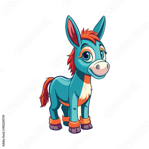 cute donkey standing of vector illustration design